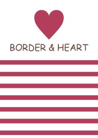 BORDER & HEART -PINKBROWN-