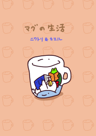 Chicken and frog in a mug(01)