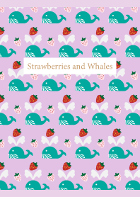 strawberrie and Whale on light purple