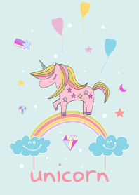 粉紅色的獨角獸和藍天