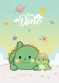 Dinos Love Galaxy Pastel Green