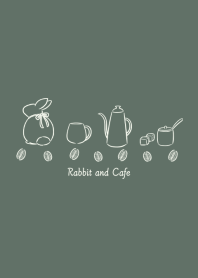 Rabbit and Cafe -dark green-
