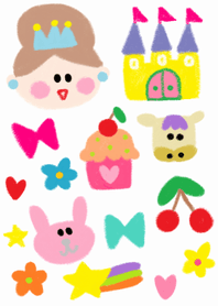 princess girl  crayon