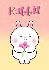 Little White Rabbit  In Pastel Theme