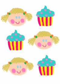 girl and cupcake theme