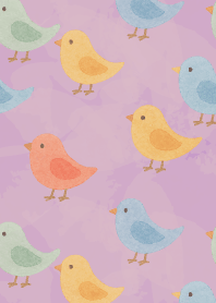 Nordic style birds04light purple