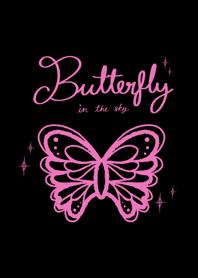 ผีเสื้อสีชมพูและสีดำที่เรียบง่าย