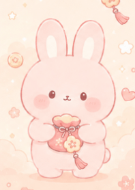 Cute pink bunny, purple