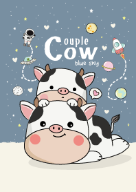 Cow Couple Blue Sky.