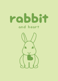 rabbit & heart Pale fresh green