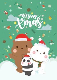 Merry Christmas Baby Bear Green
