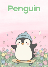 เพนกวินสุดคิ้วท์กับสเกตบอร์ด