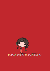 かわいい女の子-赤い