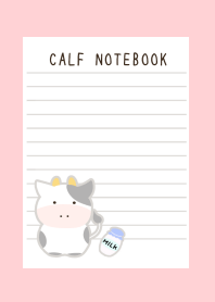CALF NOTEBOOKj-PINK
