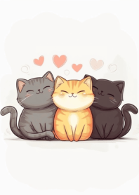 Cute fat cat round body_28