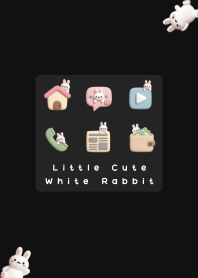 Little Cute White Rabbit Black theme
