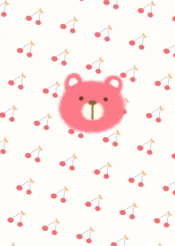 Pink bear and cherries