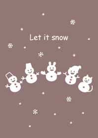 雪大好き！雪だるま ピンクベージュ