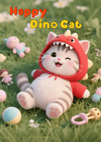 Happy Dino cat1