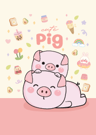 Pig cute : pink theme