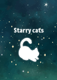Starry cats (Dark green)