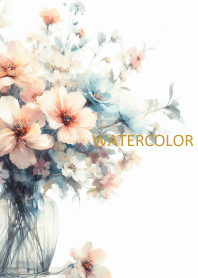 WATERCOLOR-PINK BLUE FLOWER 2