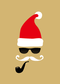 聖誕老人的帽子和小鬍子在聖誕節 J