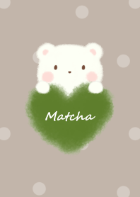 mokomoko heart -bear- mocha dot 3