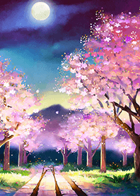 Beautiful night cherry blossoms#304