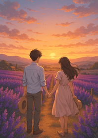 Lavender Sunset Across Warm Valley