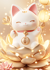 ⭐️幸福金蓮花招財貓❤️