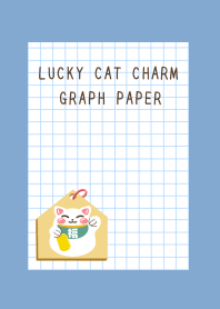 LUCKY CAT CHARM GRAPH PAPER-DUSTY BLUE