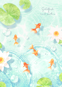 Healing goldfish and water lilies -  06
