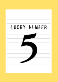 LUCKY NUMBER 5 NOTEBOOK/YELLOW