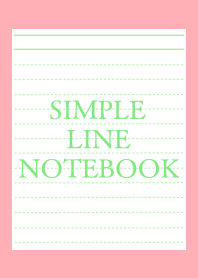 SIMPLE GREEN LINE NOTEBOOK-PINK RED