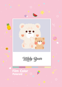Teddy Bear Polaroid Pink
