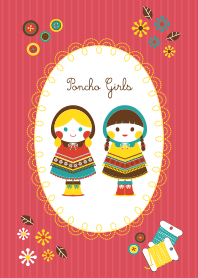 Poncho girls - Red