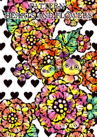 PATTERN HEARTS AND FLOWERS