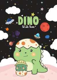 Dino Kawaii Galaxy Black