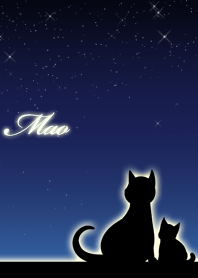 まお★猫の親子と夜空