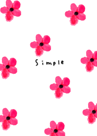 水彩×ピンクのお花。