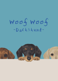 Woof Woof - dachshund - TURQUOISE BLUE