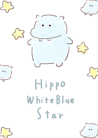 Simple Hippo Star White and Blue.