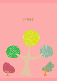 nordic style trees on light pink