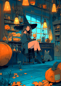 可愛的萬聖節小女巫