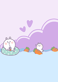 Rabbit Swimming Fun J-Gray Purple. Green