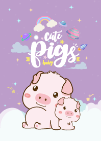 เจ้าหมู น่ารัก สีม่วง