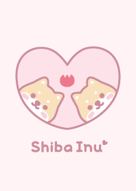 Shiba Inu Tulips - Pink