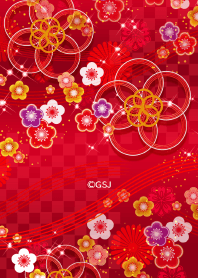 Happy Japanese flowers RED from Japan