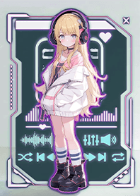可愛い癒し系-MP3 イヤホン 音楽少女 1.1